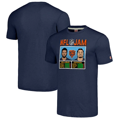 Men's Homage Caleb Williams & Rome Odunze Navy Chicago Bears NFL Jam Tri-Blend T-Shirt