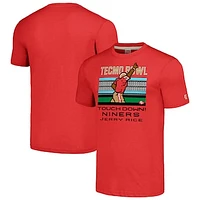 Men's Homage Jerry Rice Scarlet San Francisco 49ers Tecmo Bowl Retired Player Graphic Tri-Blend T-Shirt