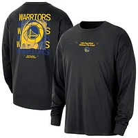 Men's Nike Black Golden State Warriors Courtside Oversized Long Sleeve T-Shirt