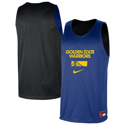 Men's Nike Royal/Black Golden State Warriors Courtside Reversible Mesh Practice Jersey