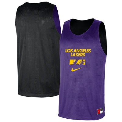 Men's Nike Purple/Black Los Angeles Lakers Courtside Reversible Mesh Practice Jersey