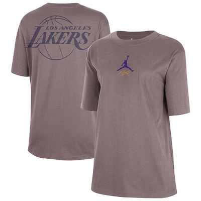 Women's Jordan Brand  Charcoal Los Angeles Lakers Courtside Statement Edition Boyfriend T-Shirt