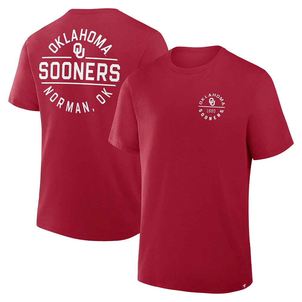 Men's Fanatics  Crimson Oklahoma Sooners Fastbreak T-Shirt