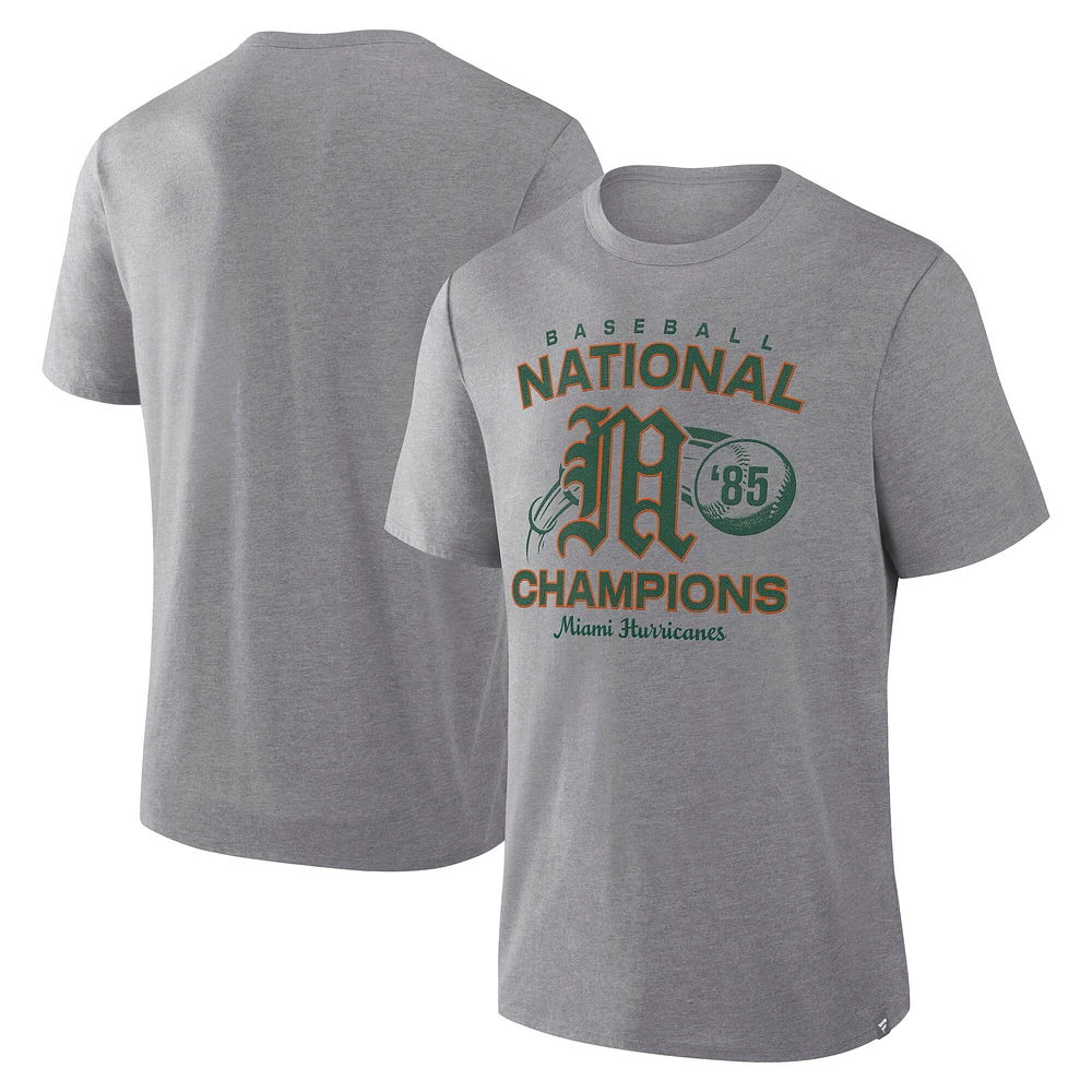 Men's Fanatics Gray Miami Hurricanes Dynamic Showdown Tri-Blend T-Shirt