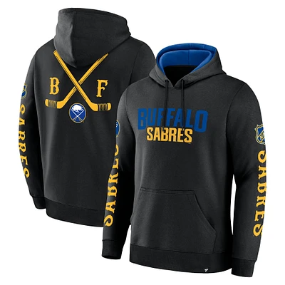 Men's Fanatics Black Buffalo Sabres Big City Legacy Fleece Pullover Hoodie