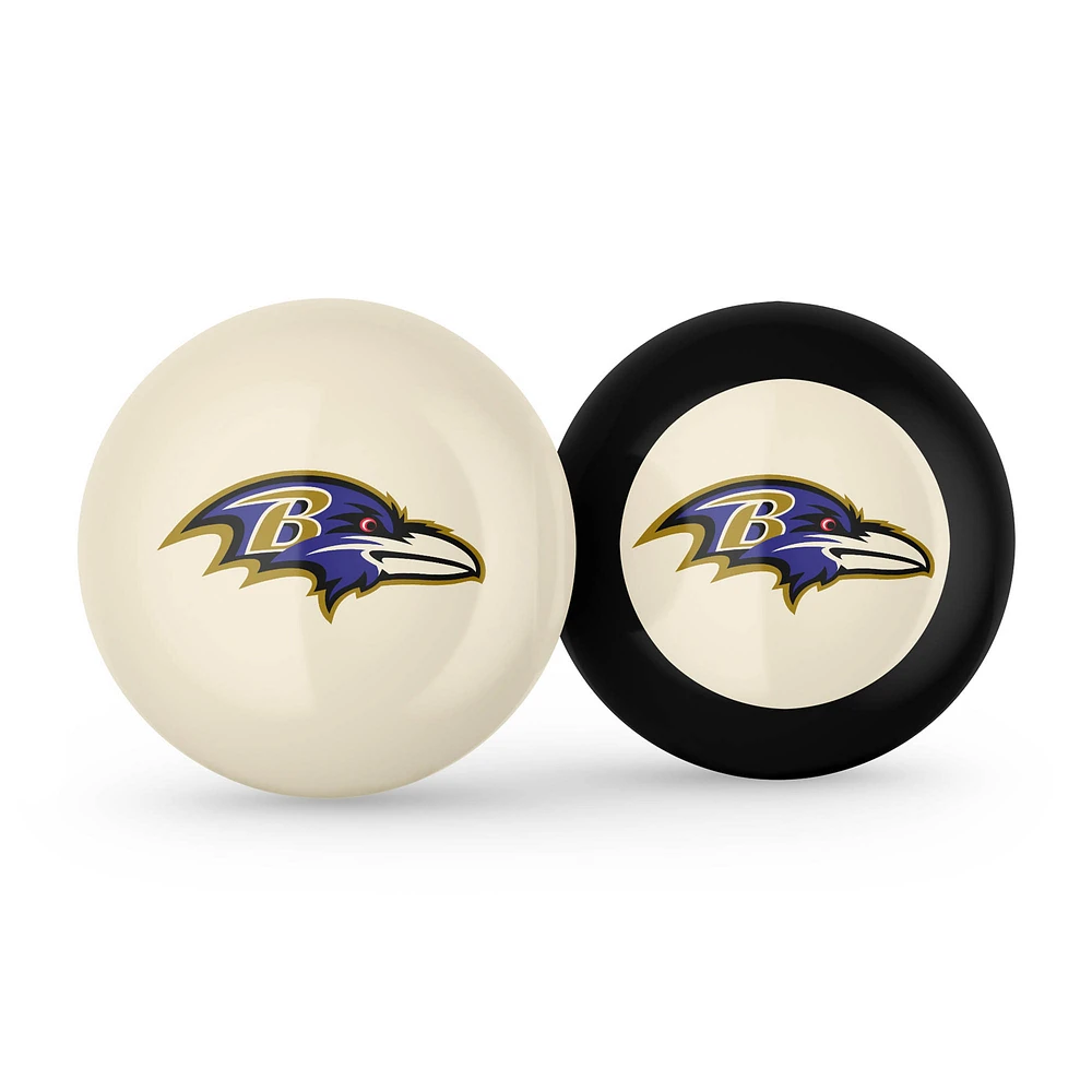 Imperial Baltimore Ravens Logo Cue Ball & 8 Ball Combo Set