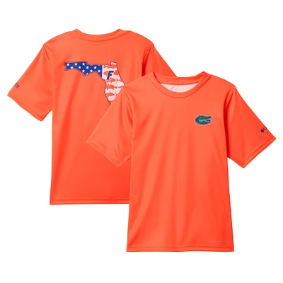 Youth Columbia Orange Florida Gators Terminal Tackle Omni-Shade T-Shirt