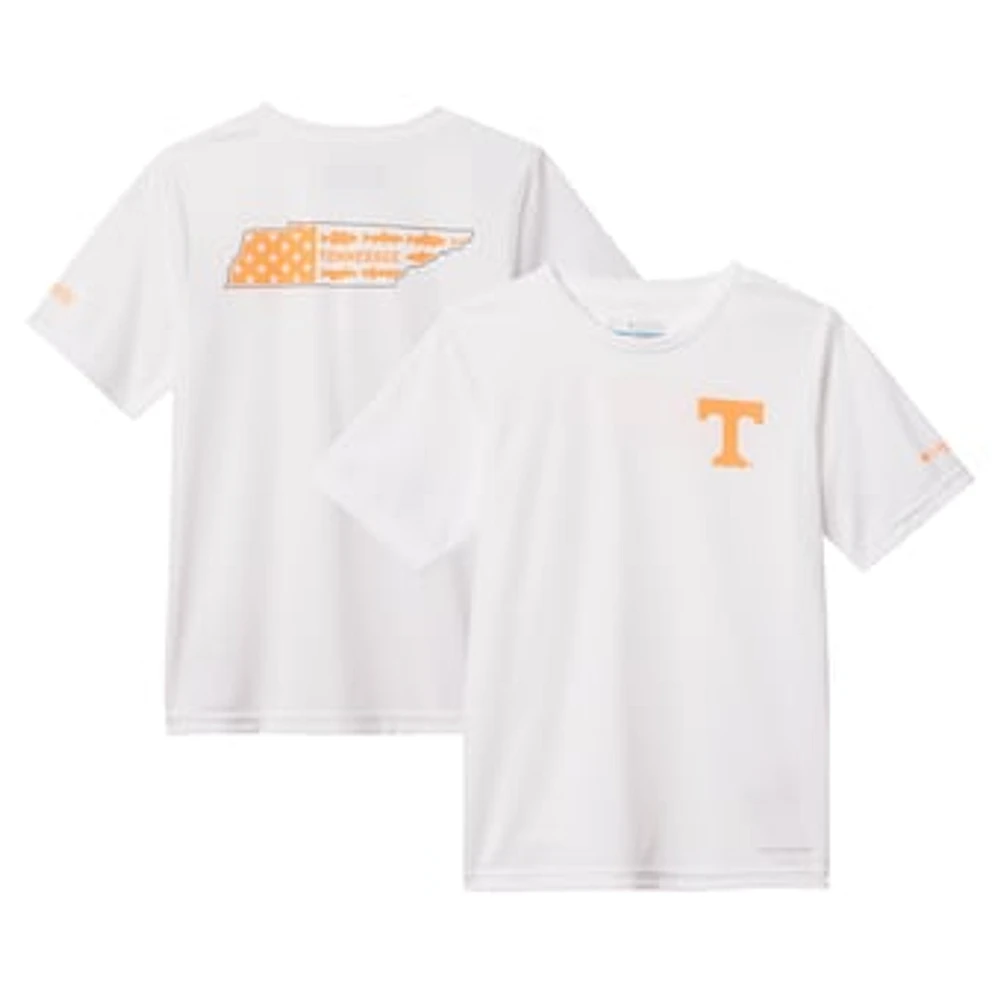 Youth Columbia White Tennessee Volunteers Terminal Tackle Omni-Shade T-Shirt