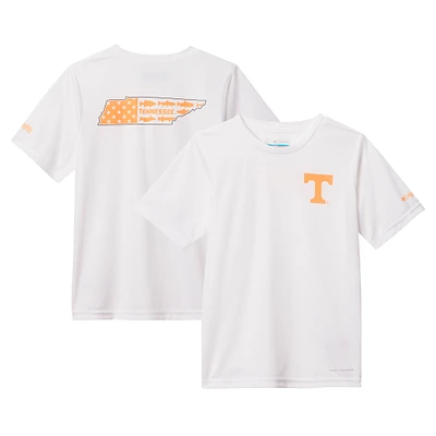 Youth Columbia White Tennessee Volunteers Terminal Tackle Omni-Shade T-Shirt