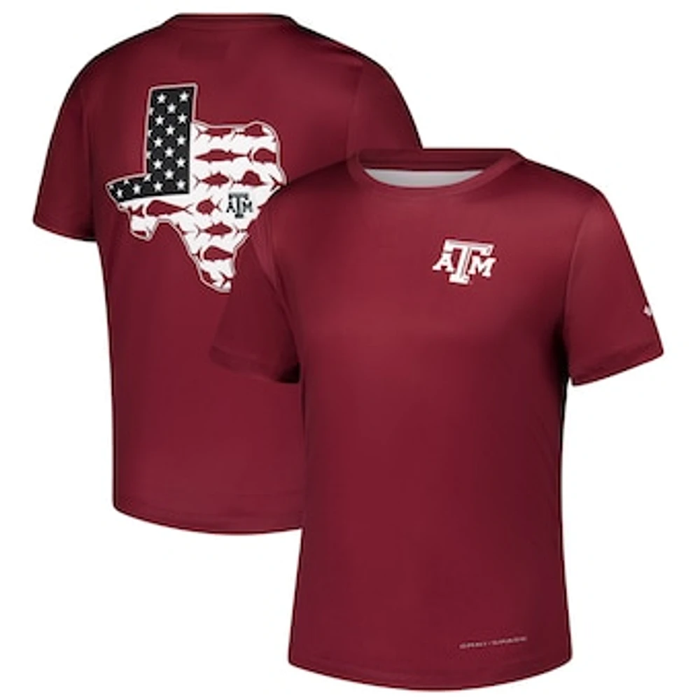 Youth Columbia Maroon Texas A&M Aggies Terminal Tackle Omni-Shade T-Shirt