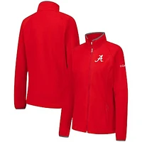 Women's Columbia  Crimson Alabama Tide Give & Go II Fleece Full-Zip Jacket