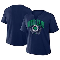 Women's Fanatics Navy Notre Dame Fighting Irish Championship Drive Slub Boxy T-Shirt