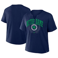 Women's Fanatics Navy Notre Dame Fighting Irish Championship Drive Slub Boxy T-Shirt