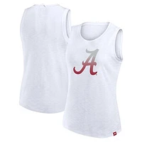 Women's Fanatics White Alabama Crimson Tide Activate Slub Tank Top