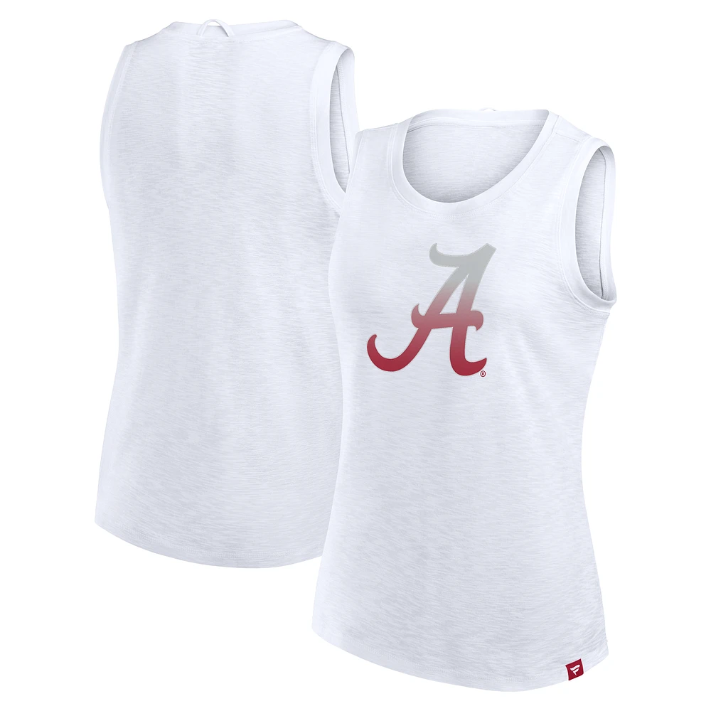 Women's Fanatics White Alabama Crimson Tide Activate Slub Tank Top