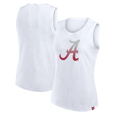 Women's Fanatics White Alabama Crimson Tide Activate Slub Tank Top