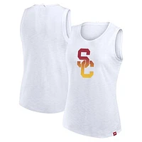 Women's Fanatics White USC Trojans Activate Slub Tank Top