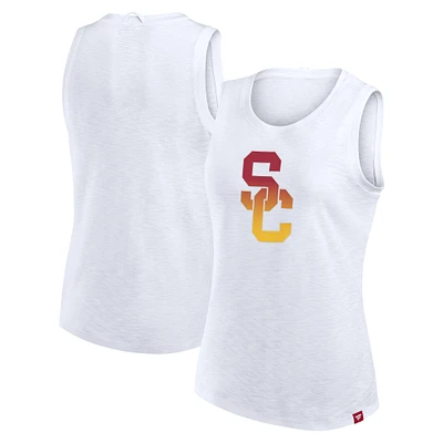 Women's Fanatics White USC Trojans Activate Slub Tank Top