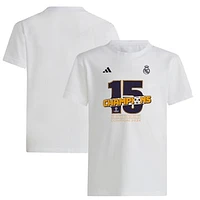 Youth adidas White Real Madrid 2023/24 UEFA Champions League Champions T-Shirt