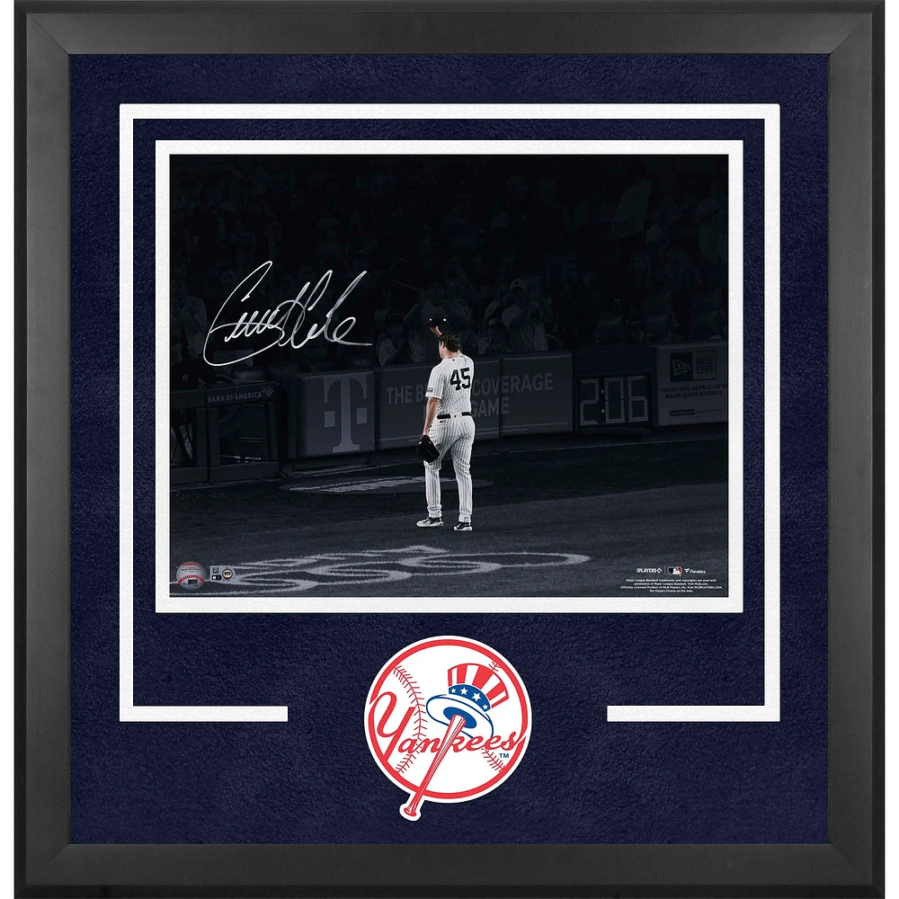 Gerrit Cole New York Yankees Autographed Deluxe Framed 16" x 20" Tip Cap Spotlight Photograph