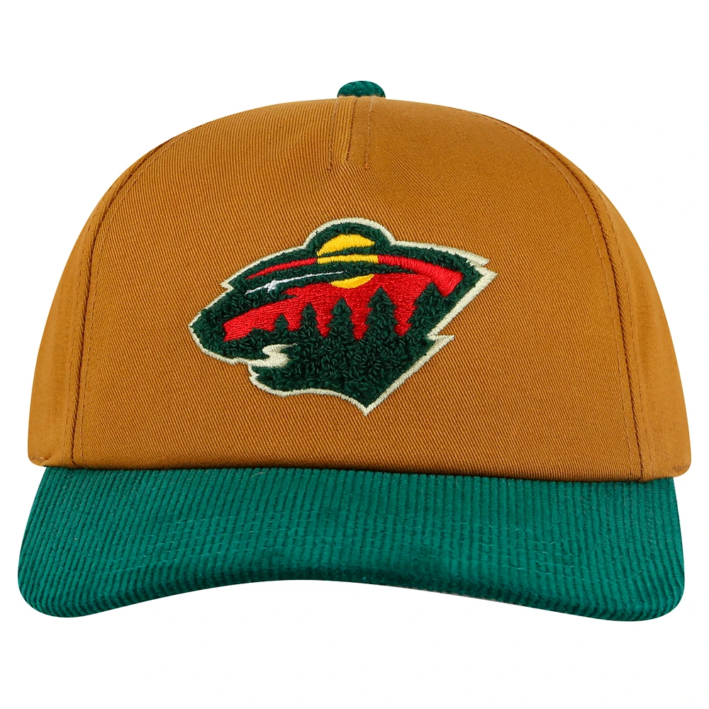 Men's American Needle  Tan/Green Minnesota Wild Burnett Adjustable Hat