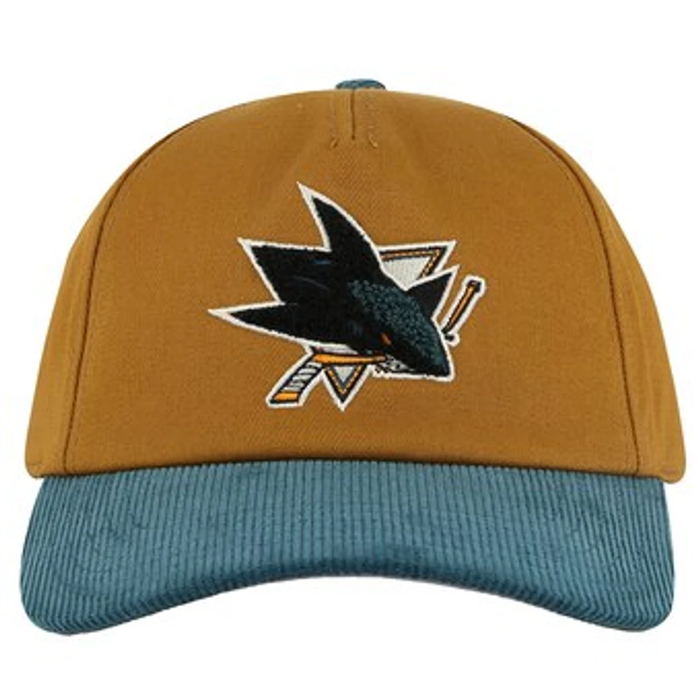 Men's American Needle  Tan/Teal San Jose Sharks Burnett Adjustable Hat