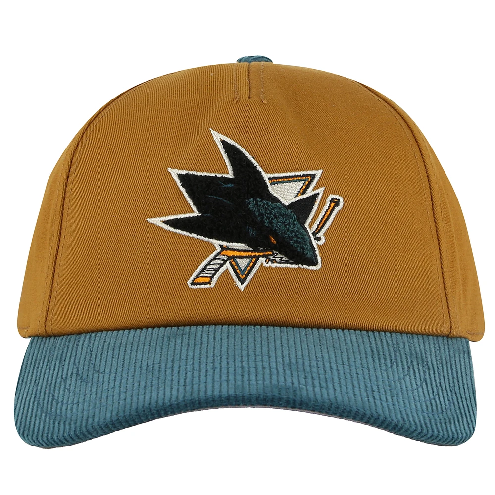 Men's American Needle  Tan/Teal San Jose Sharks Burnett Adjustable Hat