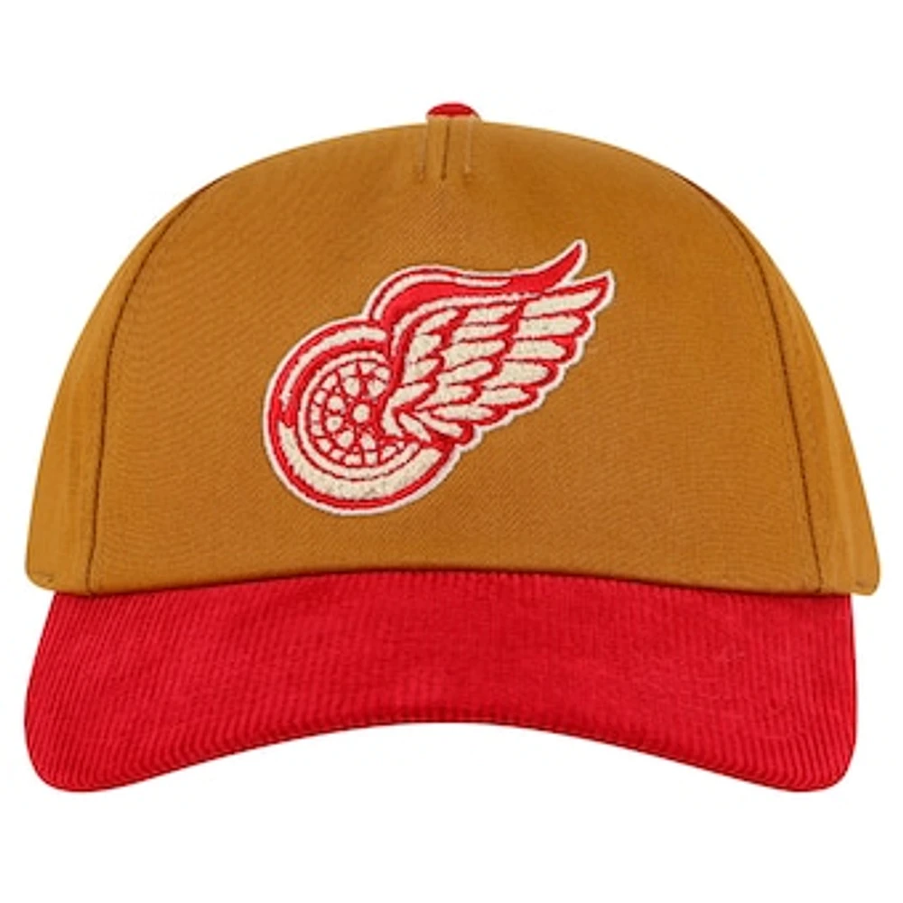 Men's American Needle  Tan/Red Detroit Red Wings Burnett Adjustable Hat