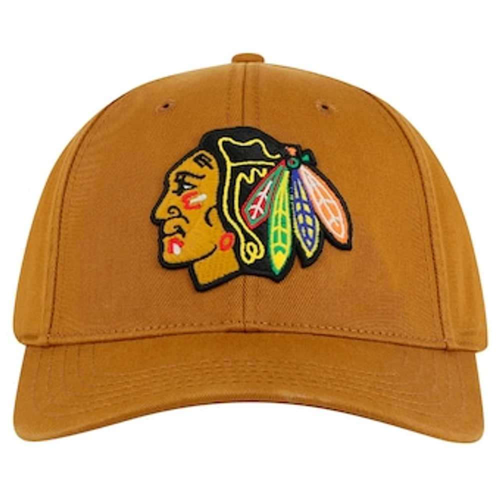 Men's American Needle  Tan Chicago Blackhawks Hepcat Washed Twill Adjustable Hat