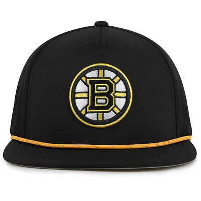 Men's American Needle  Black Boston Bruins Buxton Pro Tech Adjustable Hat