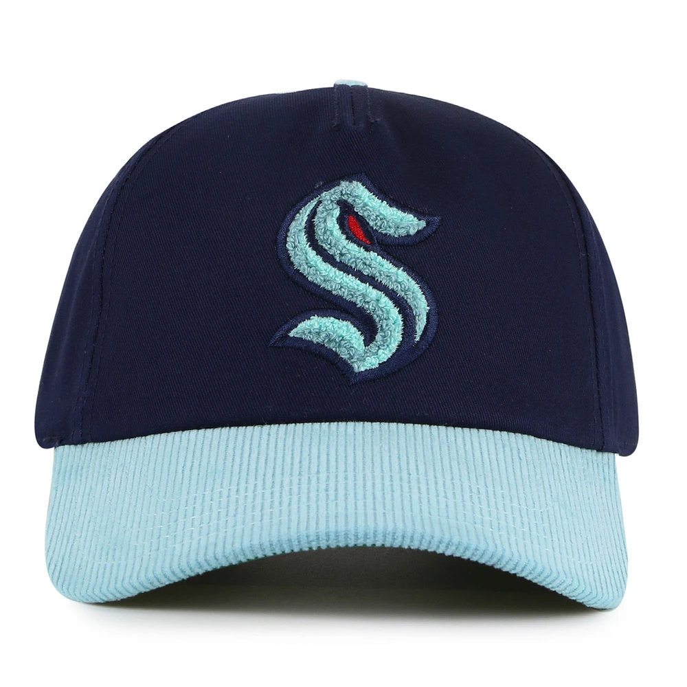 Men's American Needle Deep Sea Blue/Light Blue Seattle Kraken Burnett Adjustable Hat