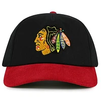 Men's American Needle  Black/Red Chicago Blackhawks Burnett Adjustable Hat