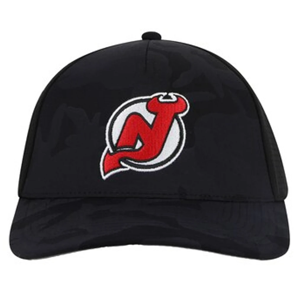 Men's American Needle  Black New Jersey Devils Valin Camo Super Tech Vented Adjustable Hat