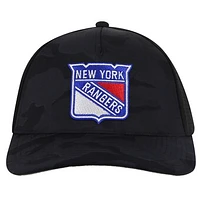 Men's American Needle  Black New York Rangers Valin Camo Super Tech Vented Adjustable Hat