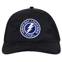 Men's American Needle  Black Tampa Bay Lightning Valin Camo Super Tech Vented Adjustable Hat