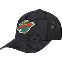 Men's American Needle  Black Minnesota Wild Valin Camo Super Tech Vented Adjustable Hat