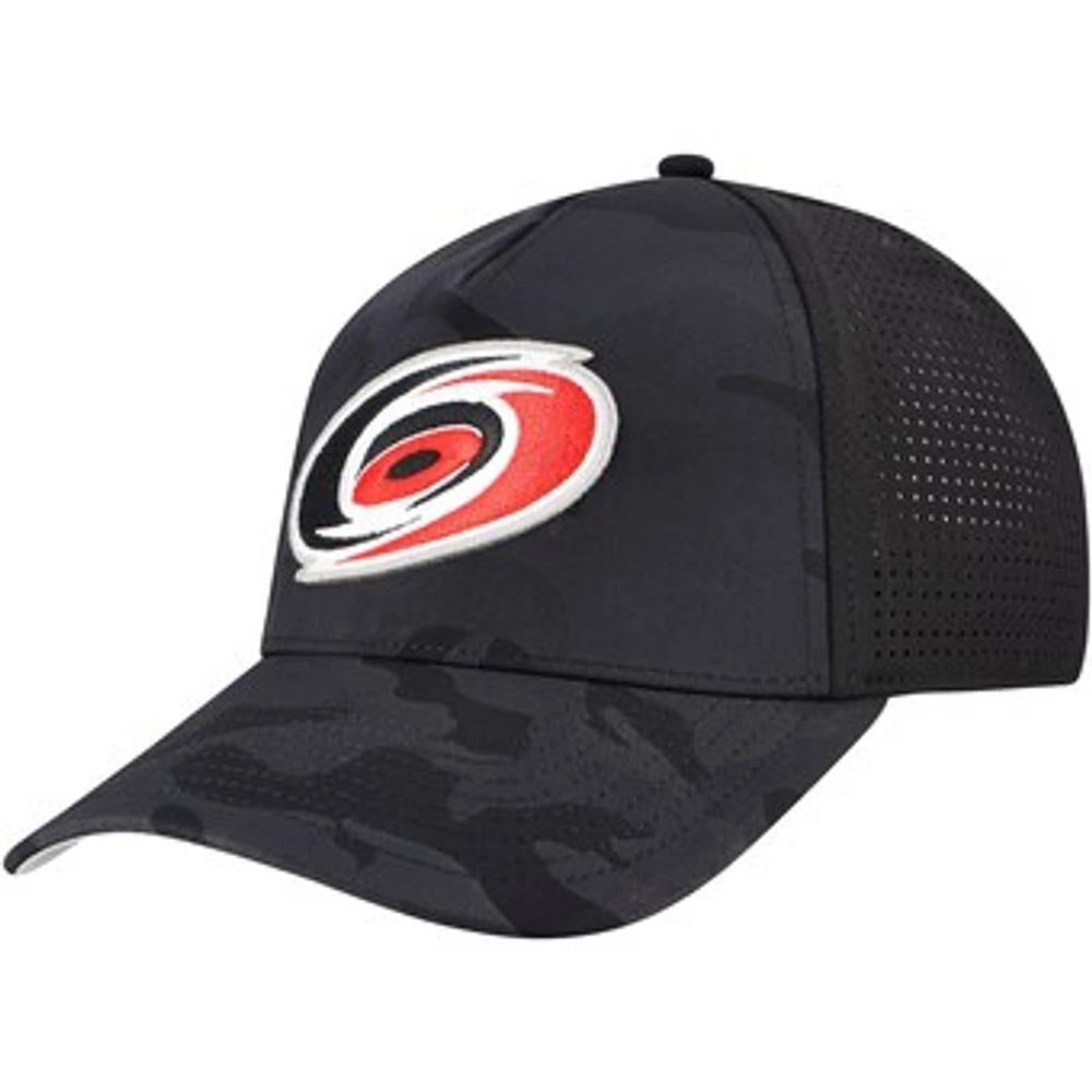 Men's American Needle  Black Carolina Hurricanes Valin Camo Super Tech Vented Adjustable Hat