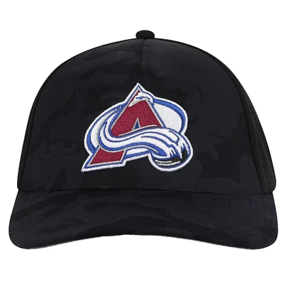 Men's American Needle  Black Colorado Avalanche Valin Camo Super Tech Vented Adjustable Hat