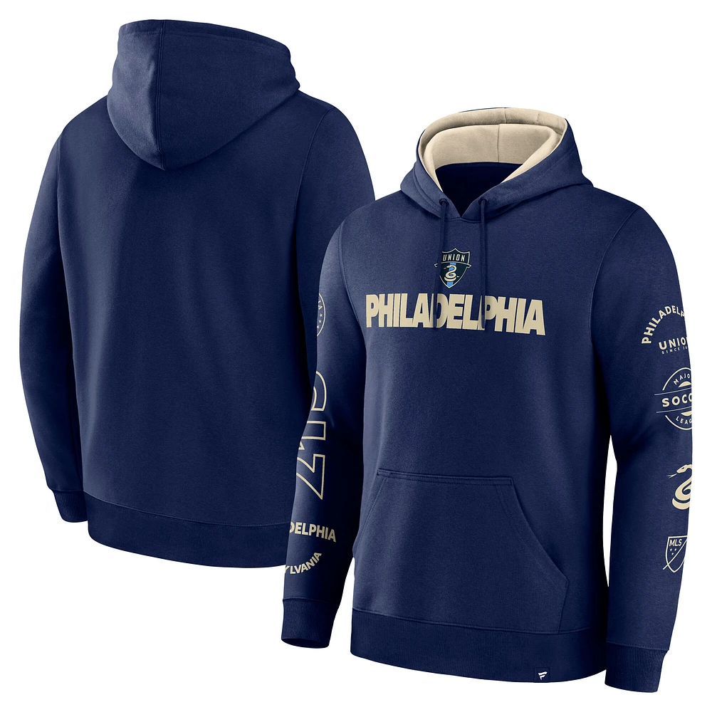 Men's Fanatics Navy Philadelphia Union Penalty Kick Legacy Pullover Hoodie