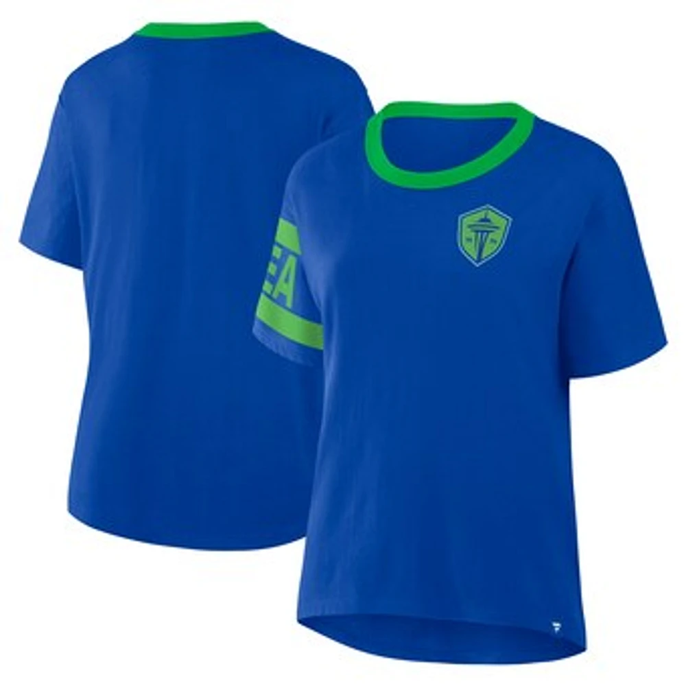 Women's Fanatics Blue Seattle Sounders FC Defender Pairing Legacy T-Shirt