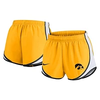 Women's Nike Gold Iowa Hawkeyes Spring Break Tempo Performance Shorts