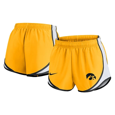Women's Nike Gold Iowa Hawkeyes Spring Break Tempo Performance Shorts