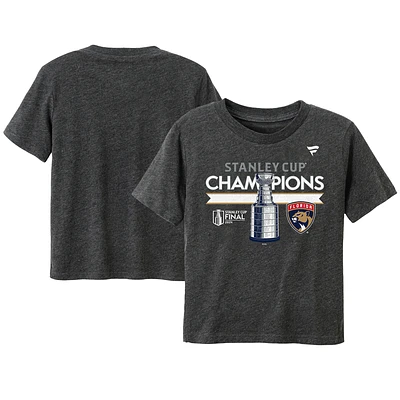 Infant Fanatics  Heather Charcoal Florida Panthers 2024 Stanley Cup Champions Locker Room T-Shirt