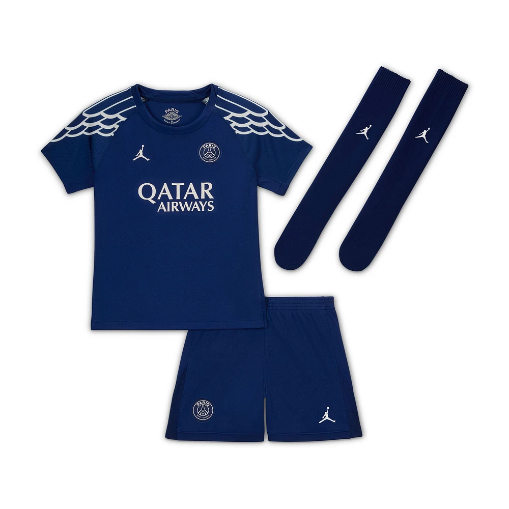 Preschool Jordan Brand Blue Paris Saint-Germain 2024/25 Fourth Replica Stadium Kit Set