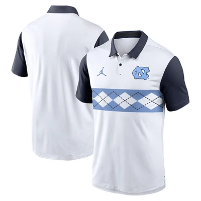 Men's Jordan Brand White North Carolina Tar Heels Vapor Performance Polo