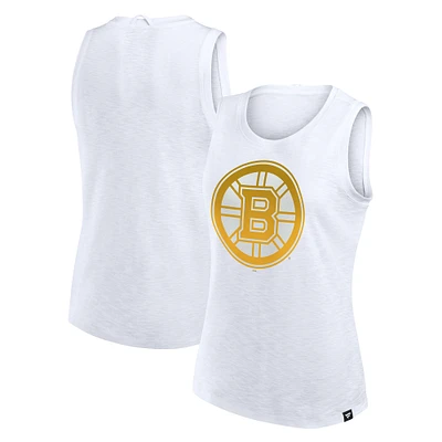 Women's Fanatics White Boston Bruins Activate Slub Tank Top