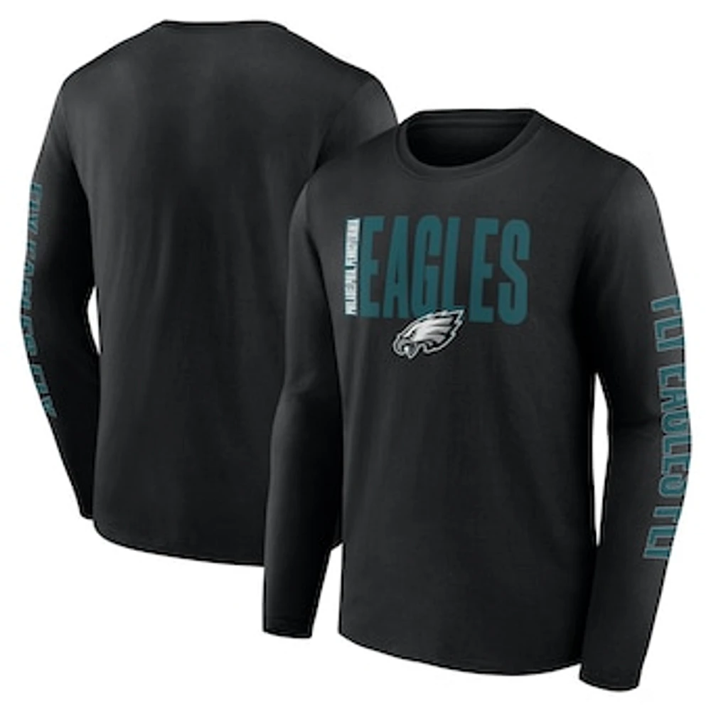 Men's Fanatics  Black Philadelphia Eagles Big & Tall Vision Long Sleeve T-Shirt