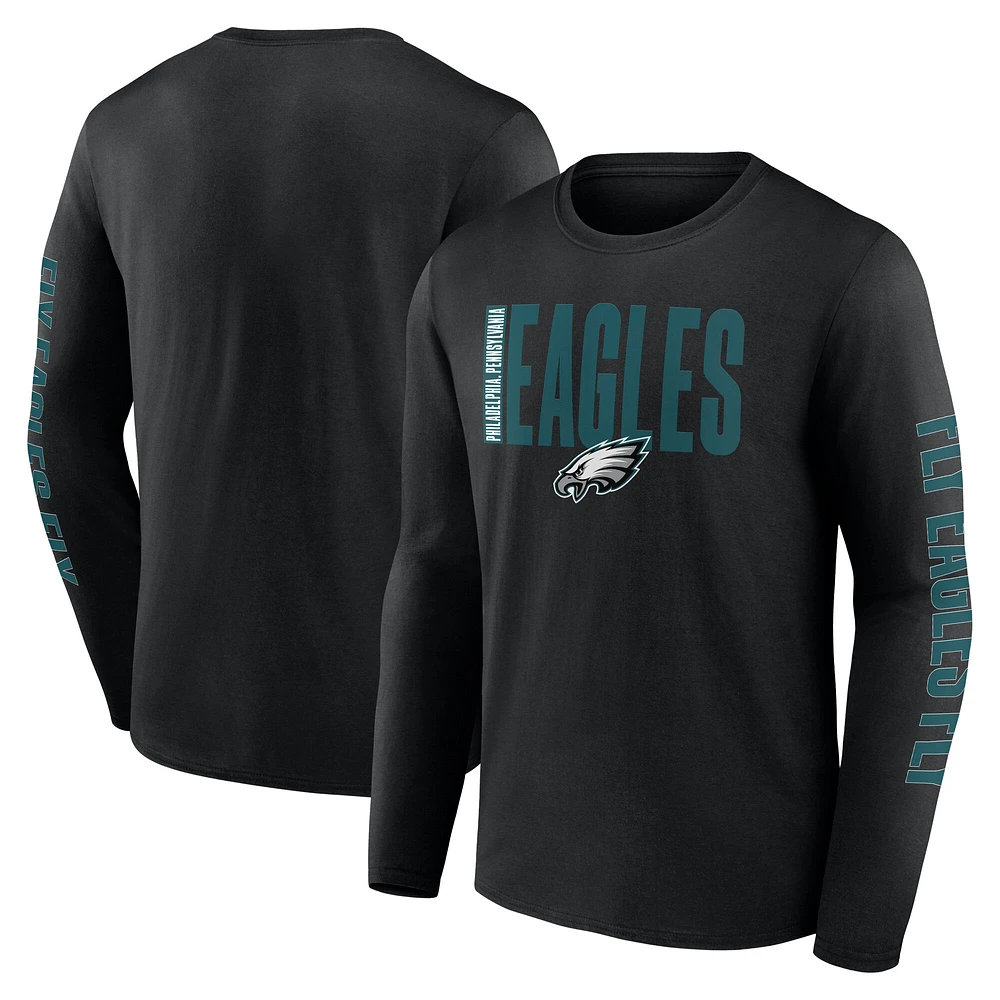 Men's Fanatics  Black Philadelphia Eagles Big & Tall Vision Long Sleeve T-Shirt