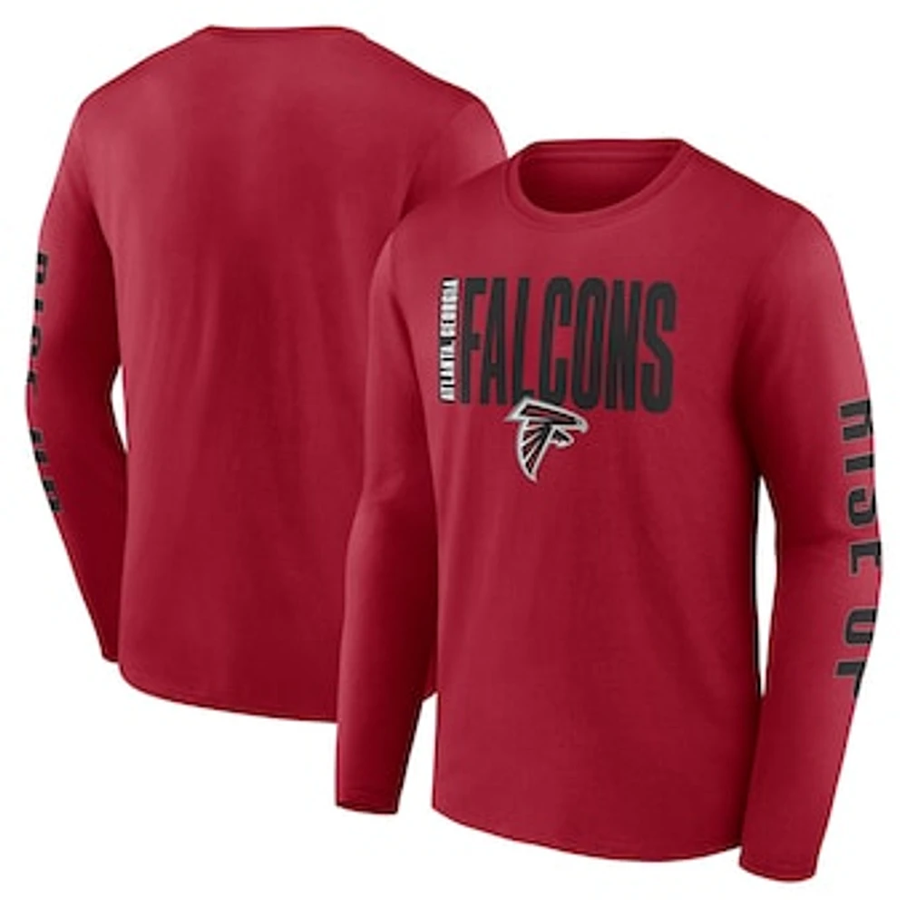 Men's Fanatics  Red Atlanta Falcons Big & Tall Vision Long Sleeve T-Shirt