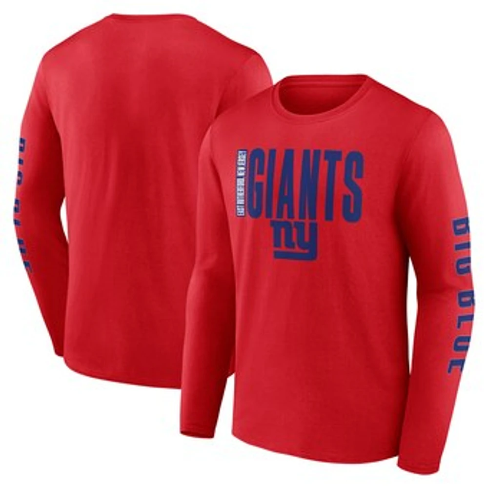 Men's Fanatics  Red New York Giants Big & Tall Vision Long Sleeve T-Shirt